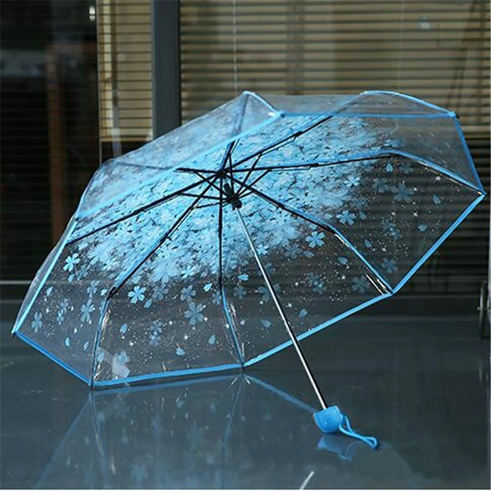 parapluie Sakura bleu