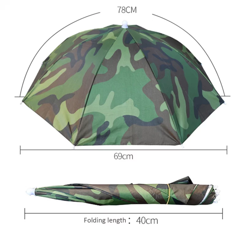 Chapeau parapluie camouflages dimension