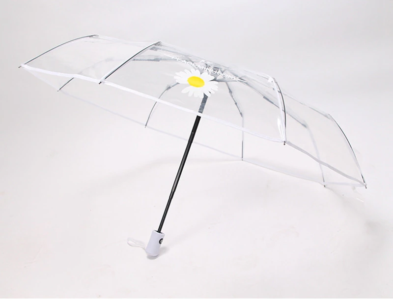 Parapluie marguerite transparent blanc