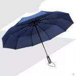 Parapluie grande taille poignée bleu