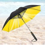 Parapluie jaune brumisateur