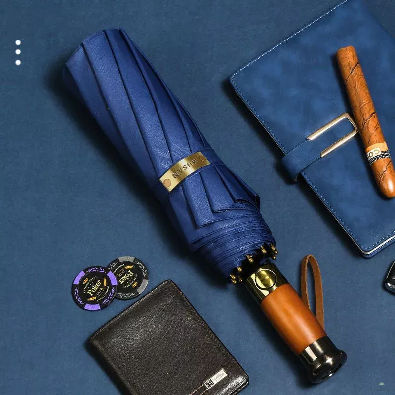 Héritage Bois – Le parapluie pliant automatique au charme intemporel et à la finition premium