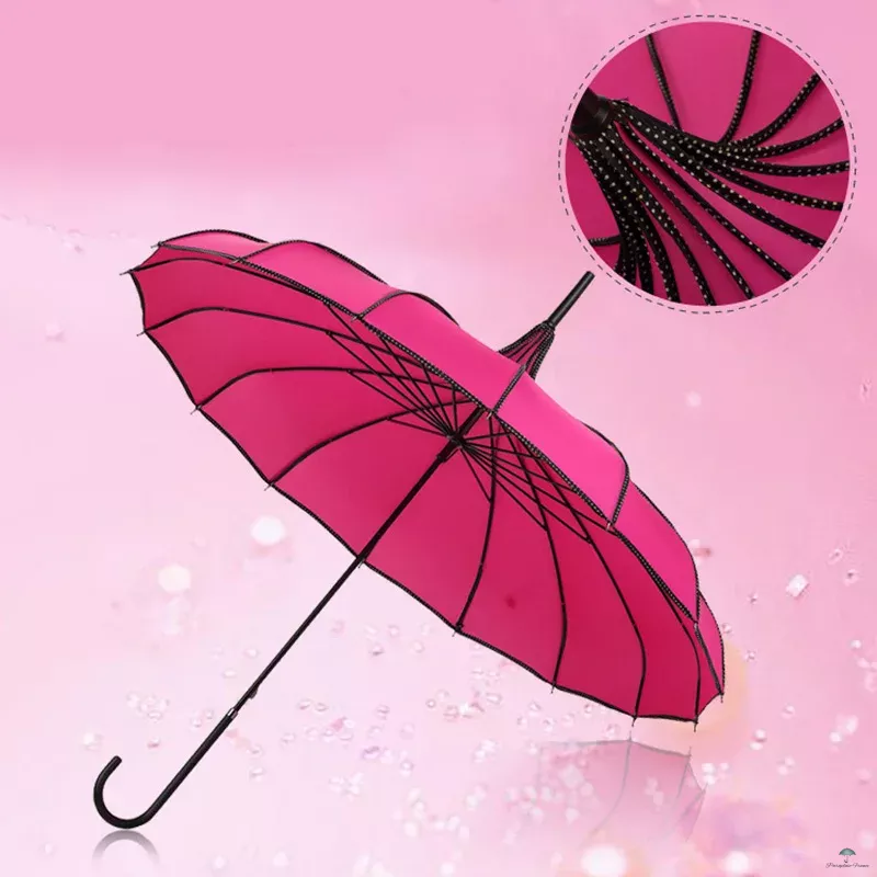 Parapluie vintage "Lady Pagode" – Charme Rétro & 16 Baleines